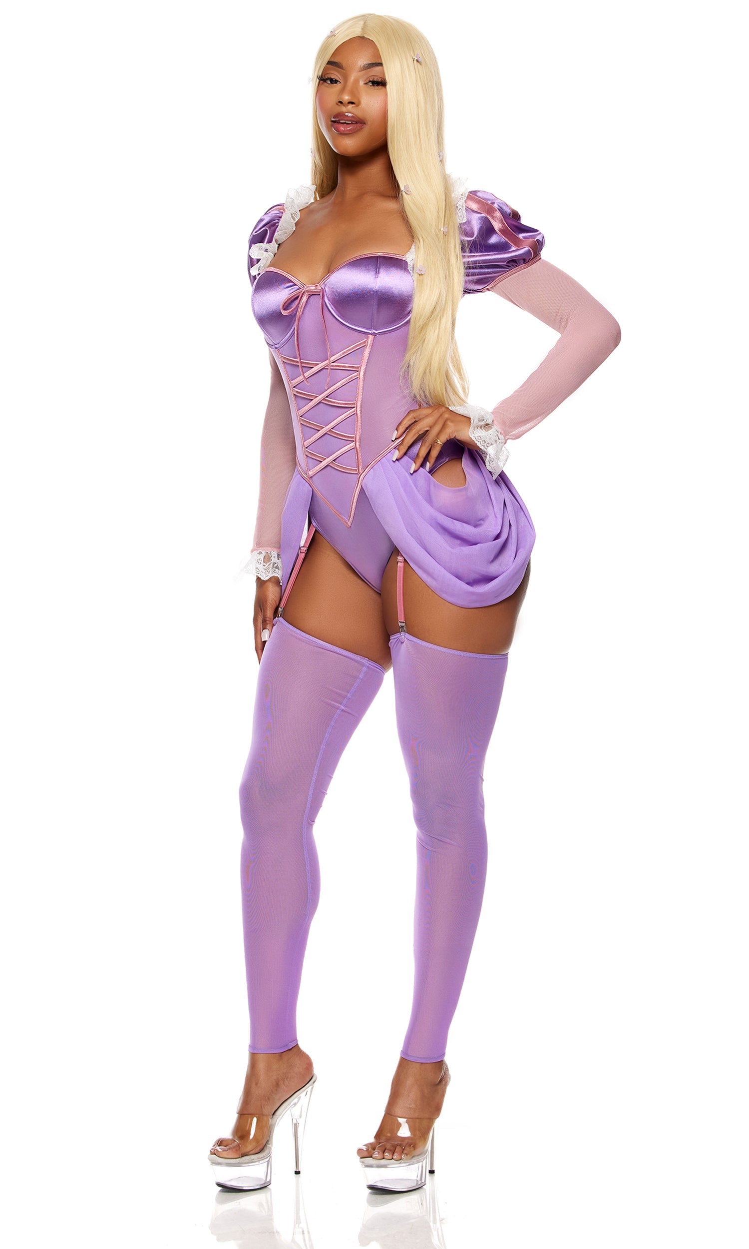 Purple Enchanted Tower Maiden Halloween Costume