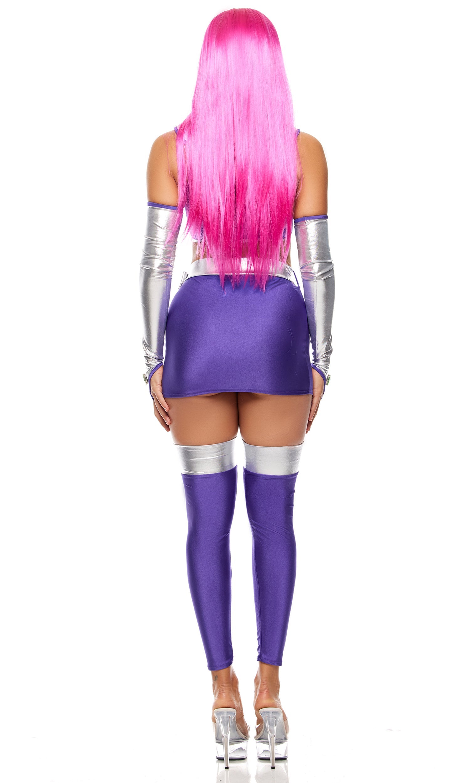 Purple Gem-Adorned Alien Royalty Halloween Costume