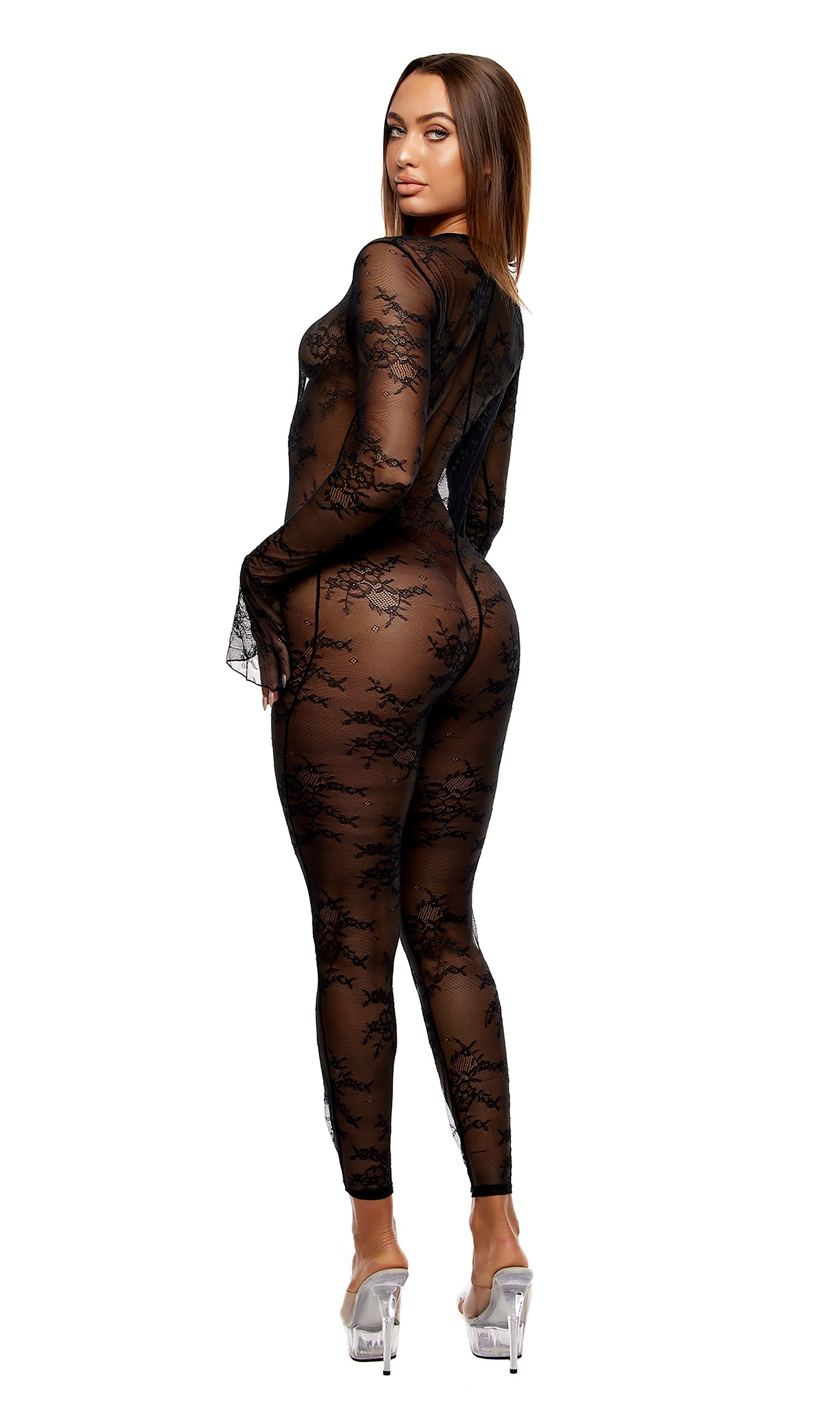 Take It Easy Lounge Lace Jumpsuit - Black