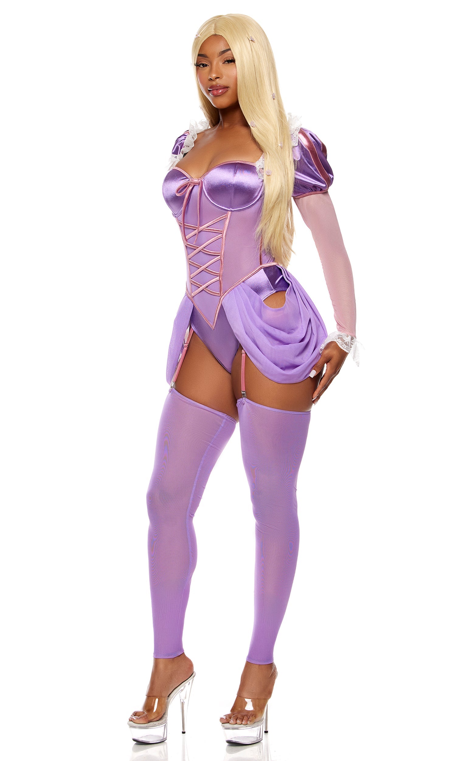 Purple Enchanted Tower Maiden Halloween Costume