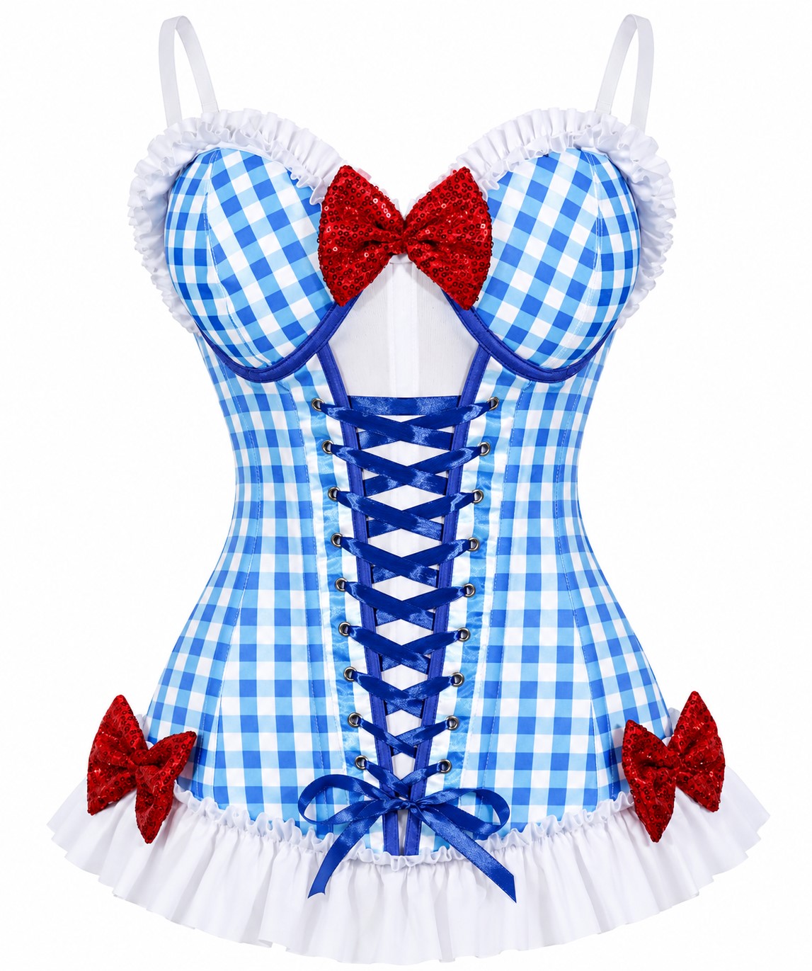 Blue Gingham Ruby Slipper Corset Halloween Costume