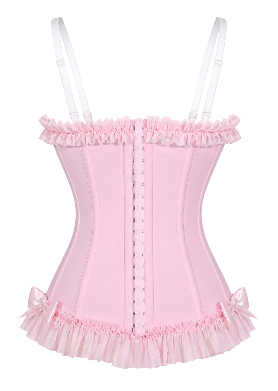 Light pink back corset with adjustable shoulder straps and center vertical lace-up