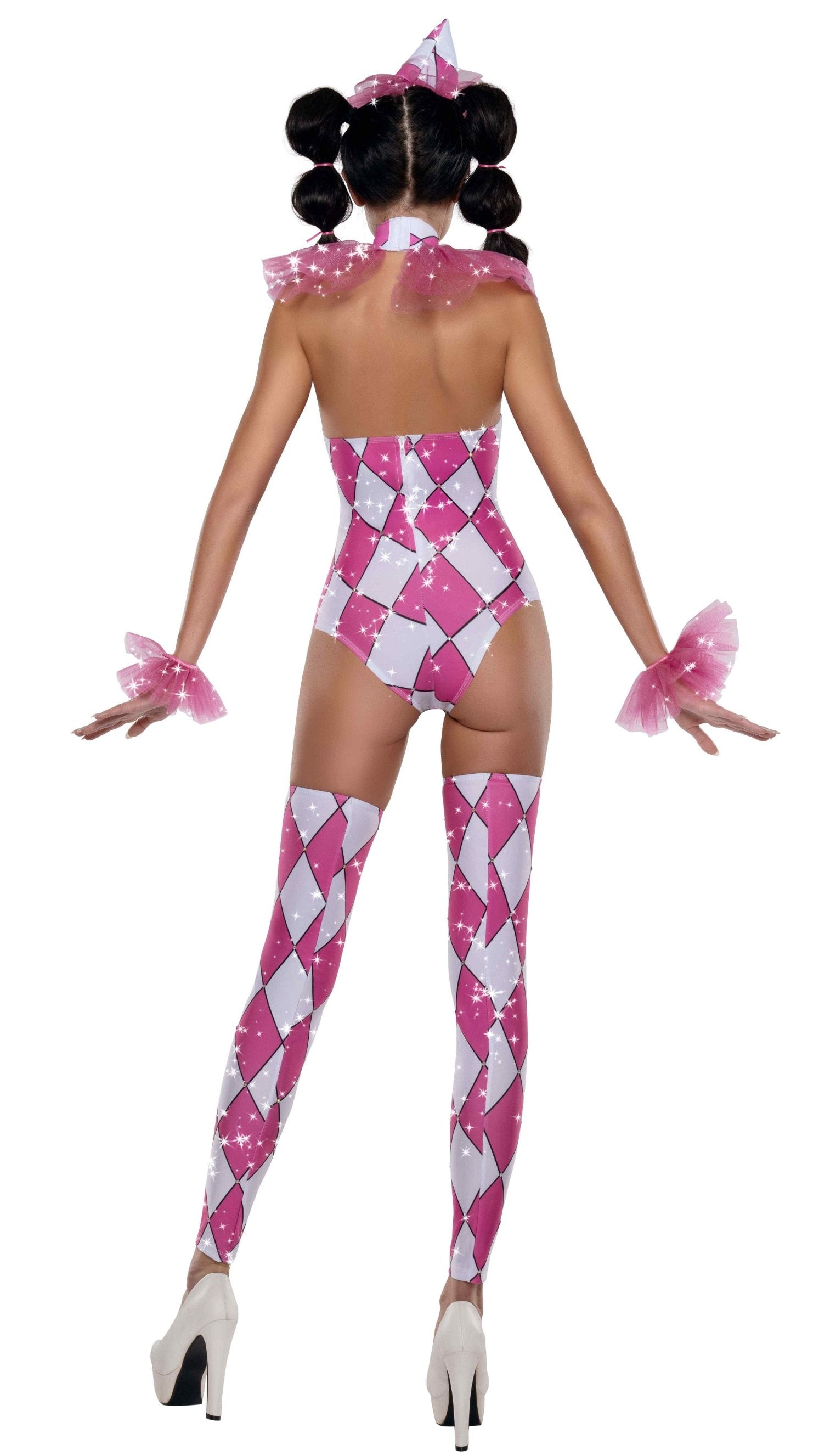 Pink Rhinestone Harlequin Halloween Costume
