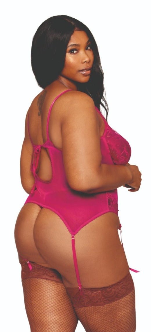 Curvy Open Cup Bralette & Open Crotch Thong Lingerie Musotica.com