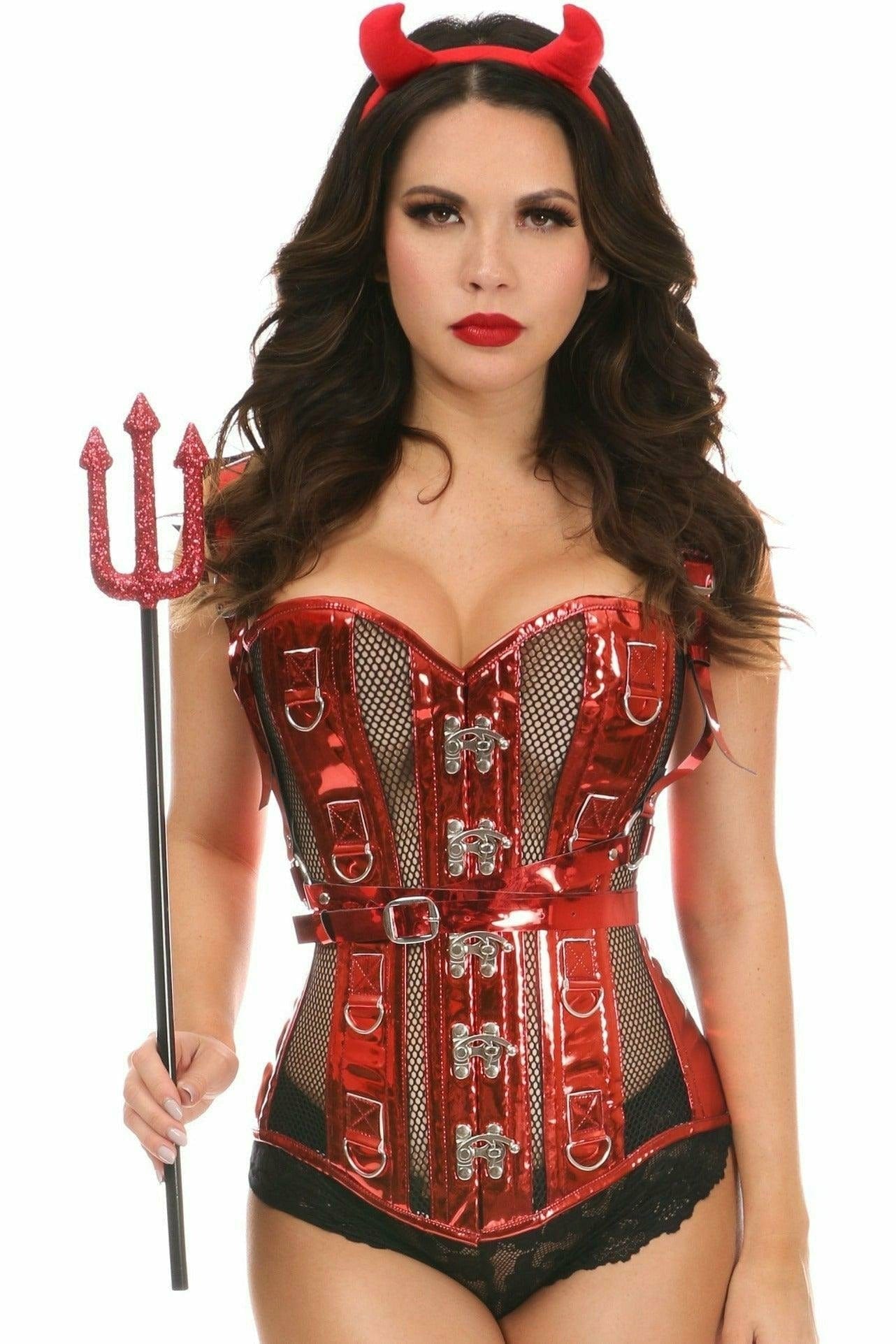 Deluxe Four Piece Sexy Devil Corset Costume Musotica.com