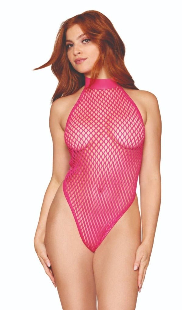 Eclectic Fishnet Teddy and Faux-Leather Garter Belt Kit Musotica.com