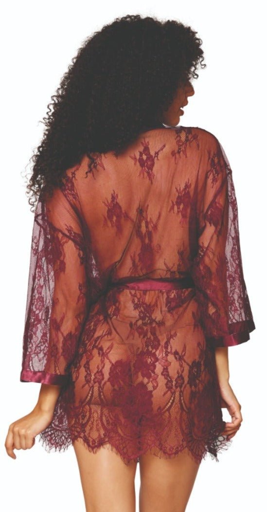 Elegant Eyelash Lace Robe with Scalloped Border Musotica.com