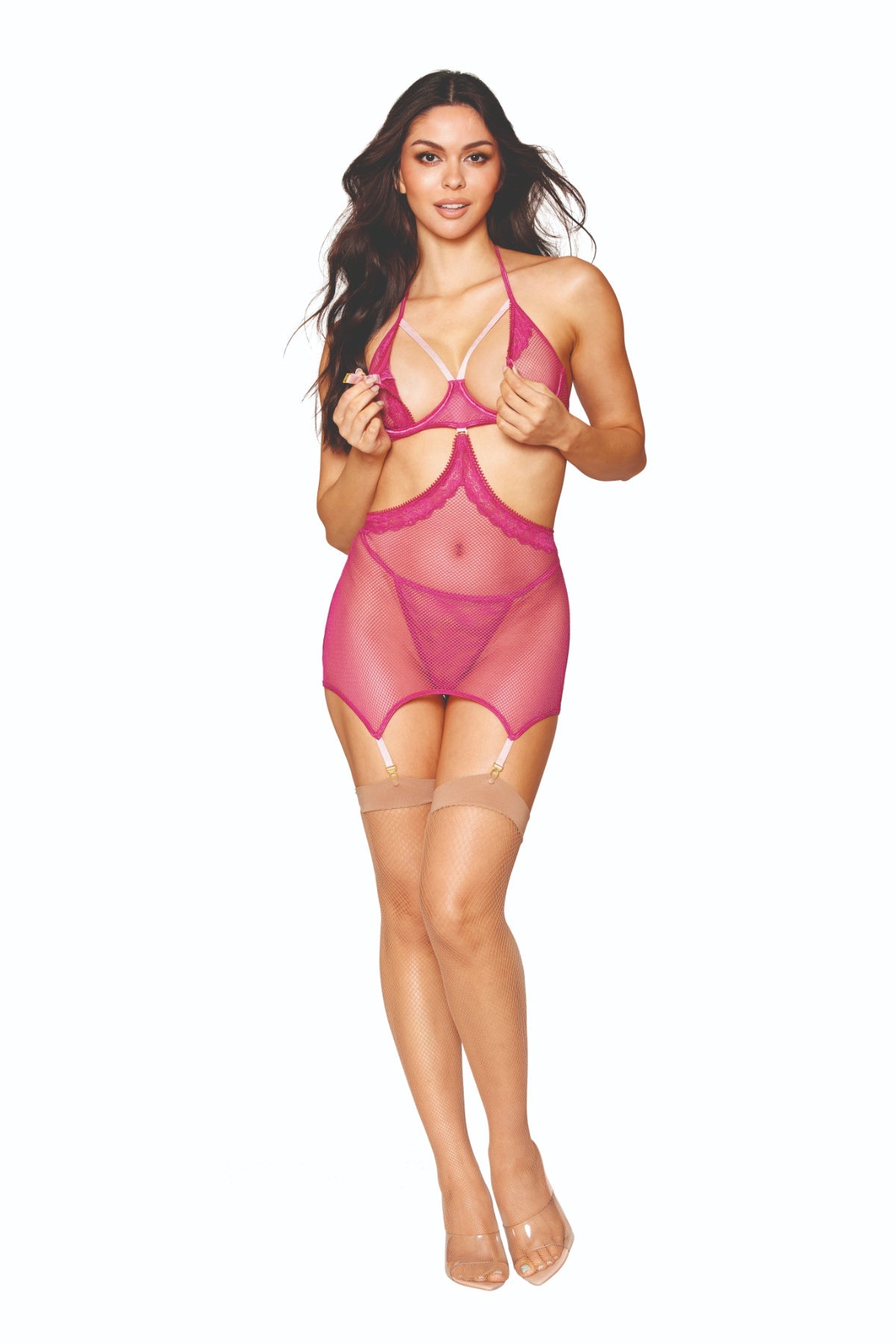Fun Fishnet Garter Slip with Thong Musotica.com