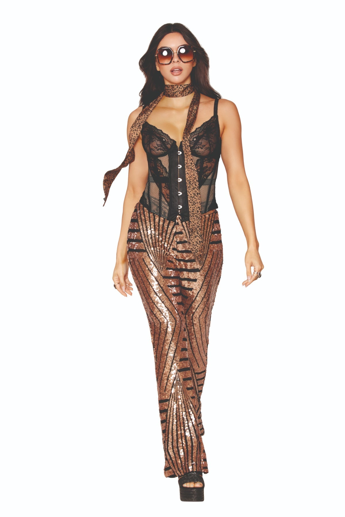 Playful Lace Bustier and Fishnet G-string Musotica.com