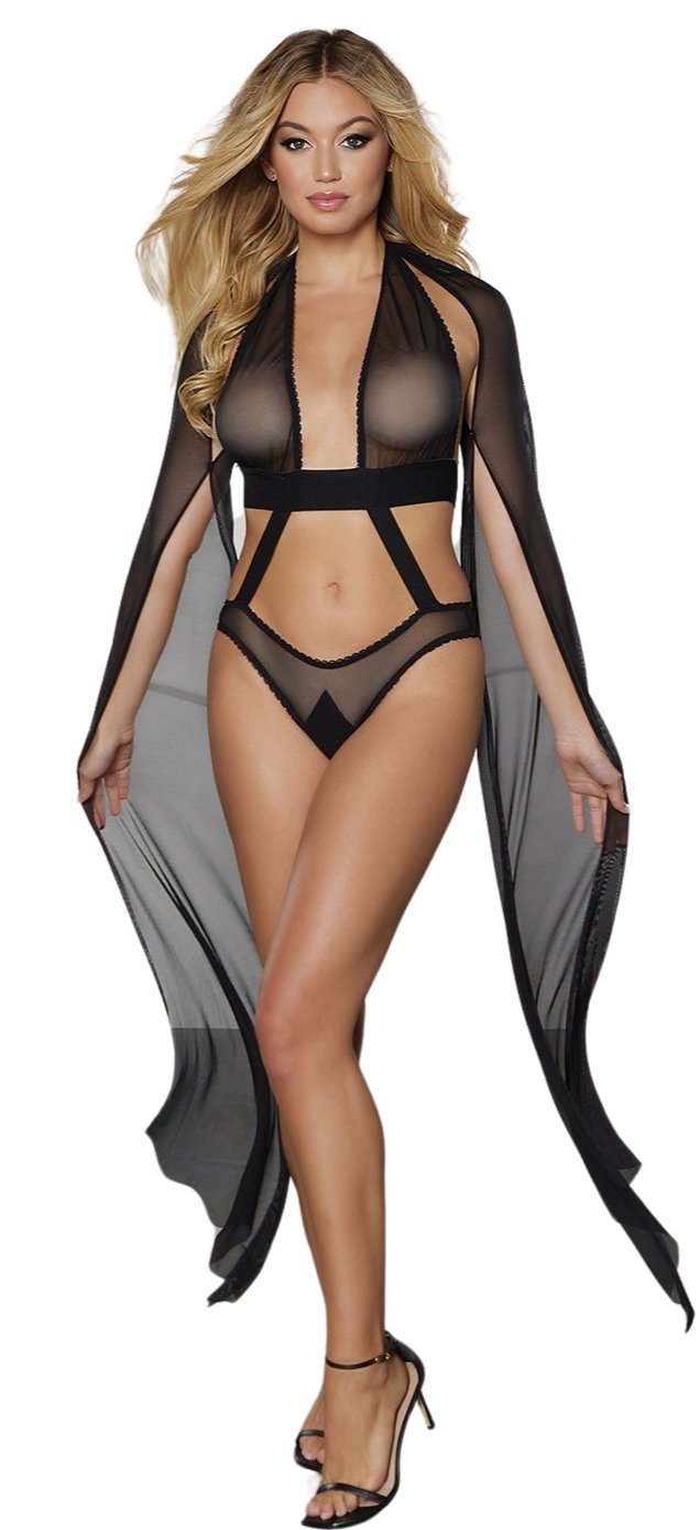 Playful Sheer Teddy with Arm Capes Musotica.com