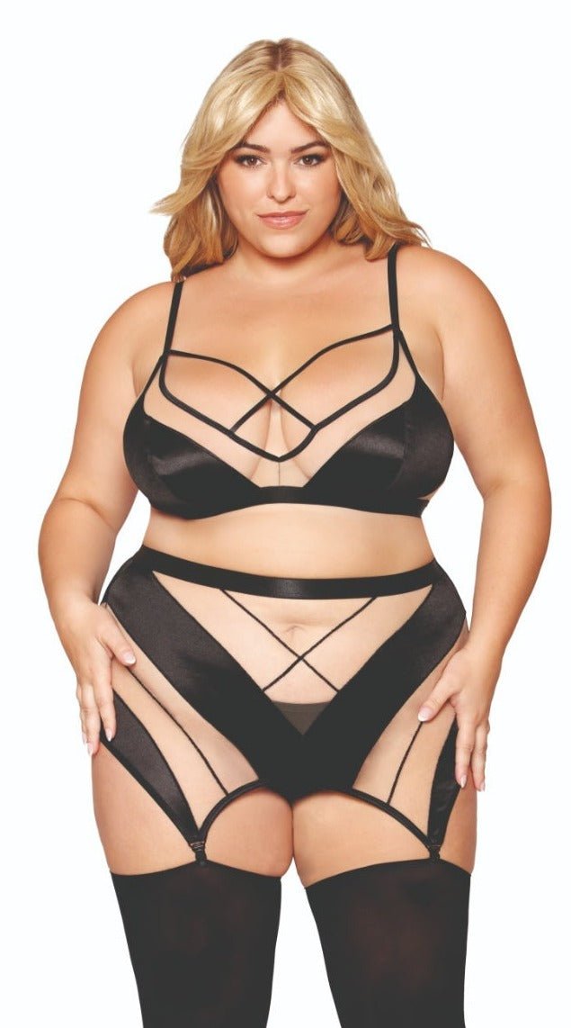 Musotica Plus Size Sheer Garter Skirt Lingerie Set Musotica.com Musotica Plus Size Sheer Garter Skirt Lingerie Set Musotica.com