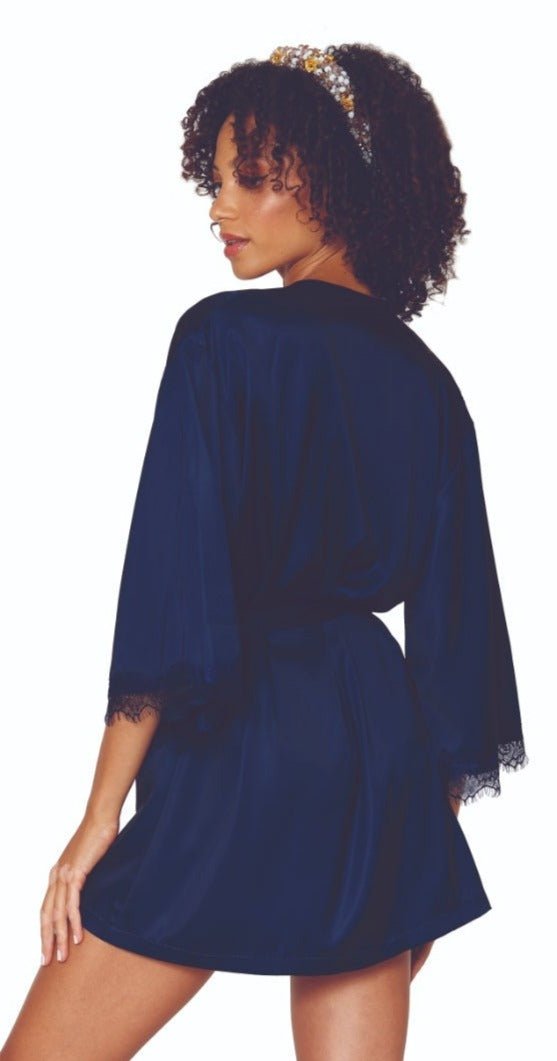 Sexy Eyelash 3 - Piece Satin Robe Set Musotica.com