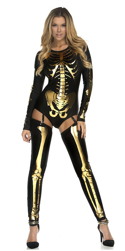 Sexy Glam Bones Skeleton Halloween Costume Musotica.com