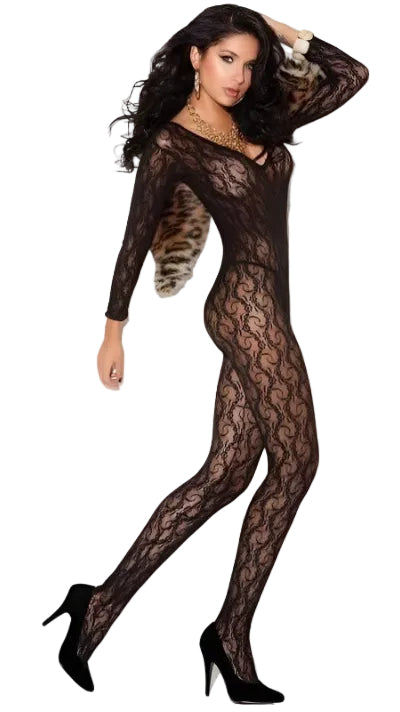 Black alexa Lace Long Sleeve Bodystocking
