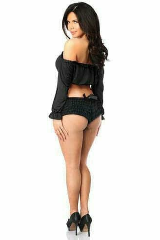 Black Long Sleeve Peasant Top Musotica.com