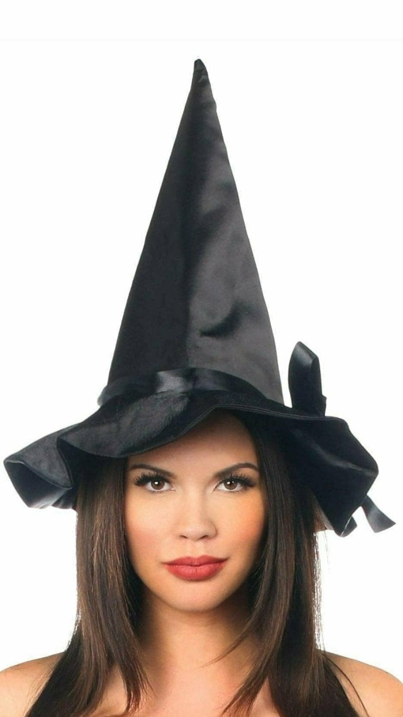 Black Satin Ribbon Witch Hat
