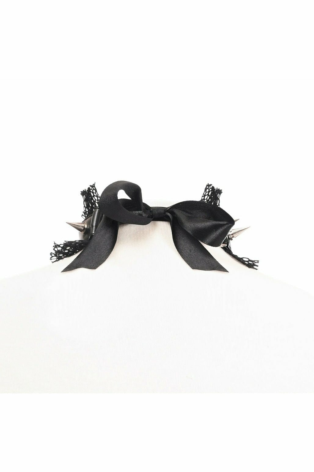 Fancy Black Fishnet Spike Choker Musotica.com