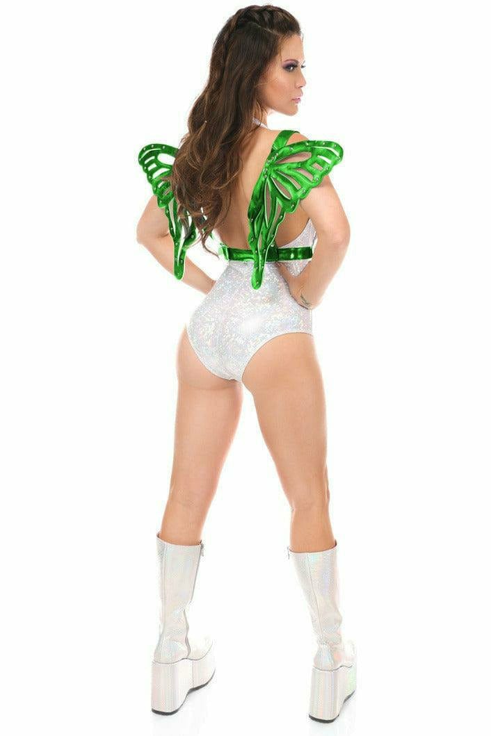 Green Hologram Large Butterfly Wing Body Harness Musotica.com