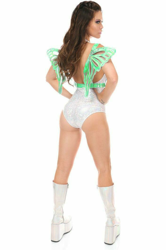 Mint Green Hologram Large Butterfly Wing Body Harness Musotica.com