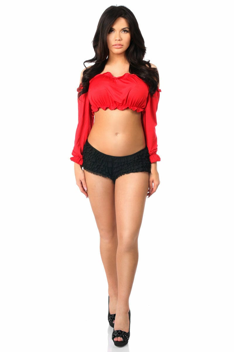 Red Long Sleeve Peasant Top Musotica.com