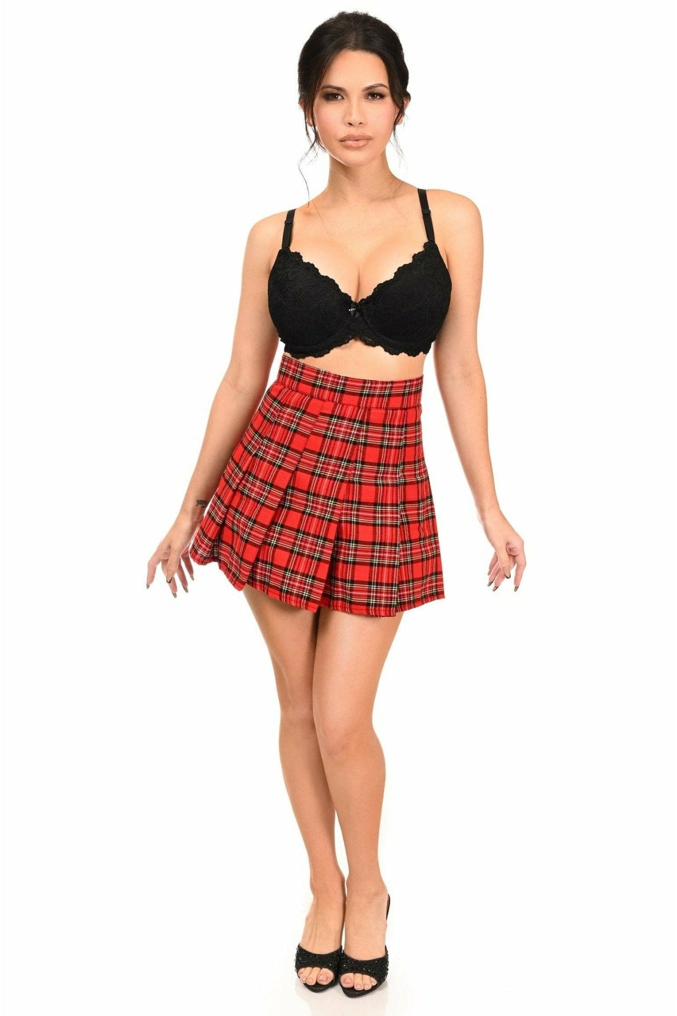 Red Plaid Skirt Musotica.com