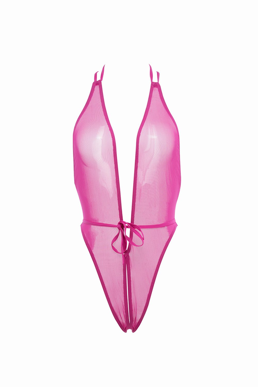 See-Through Halter Tie-Up Bodysuit Musotica.com