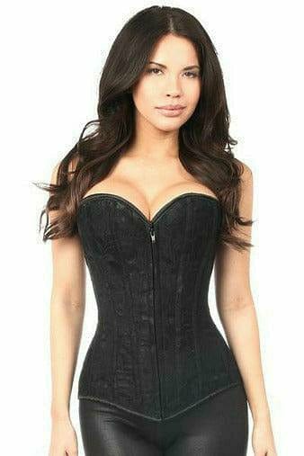 Sexy Black Lace Front Zipper Corset Musotica.com
