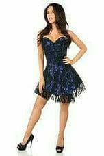 Sexy Blue Lace Corset Dress Musotica.com