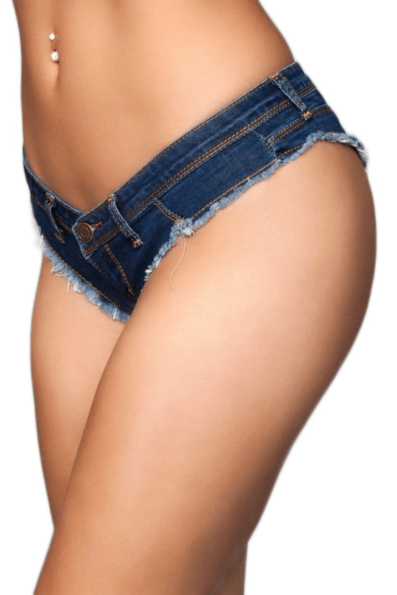 Sexy Buns Out Cheeky Shorts in Dark Denim Wash Musotica.com