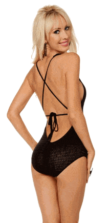 Sexy Criss Cross Back Crochet One Piece Swim Suit Musotica.com