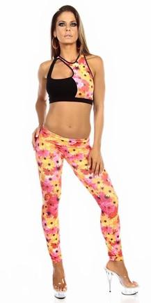 Sexy Cut Out Flex Racer Back Supportive Sports Bra Top - Black/Sunflower Musotica.com