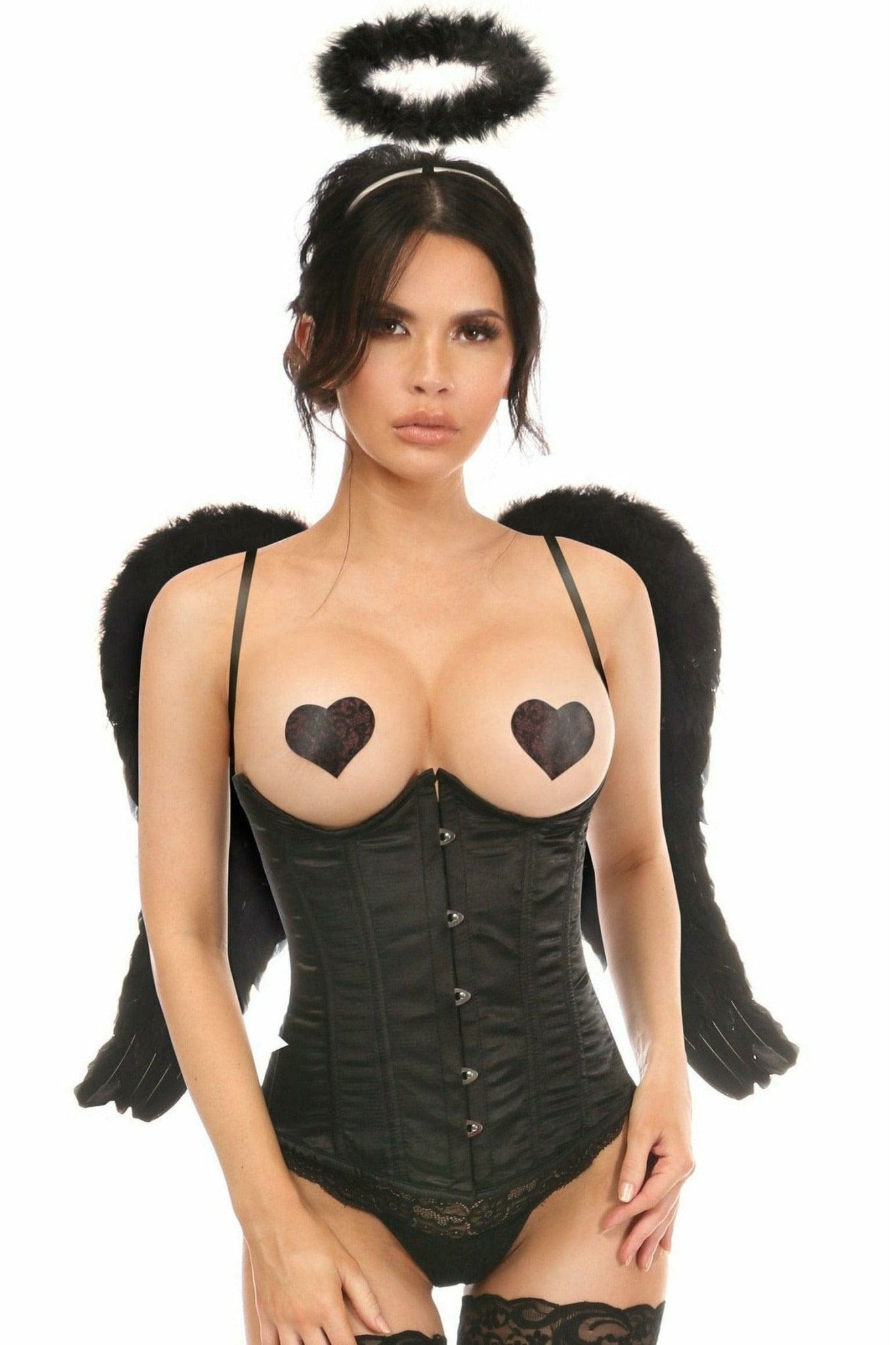 Sexy Deluxe 3 Piece Sexy Midnight Angel Corset Halloween Costume Musotica.com