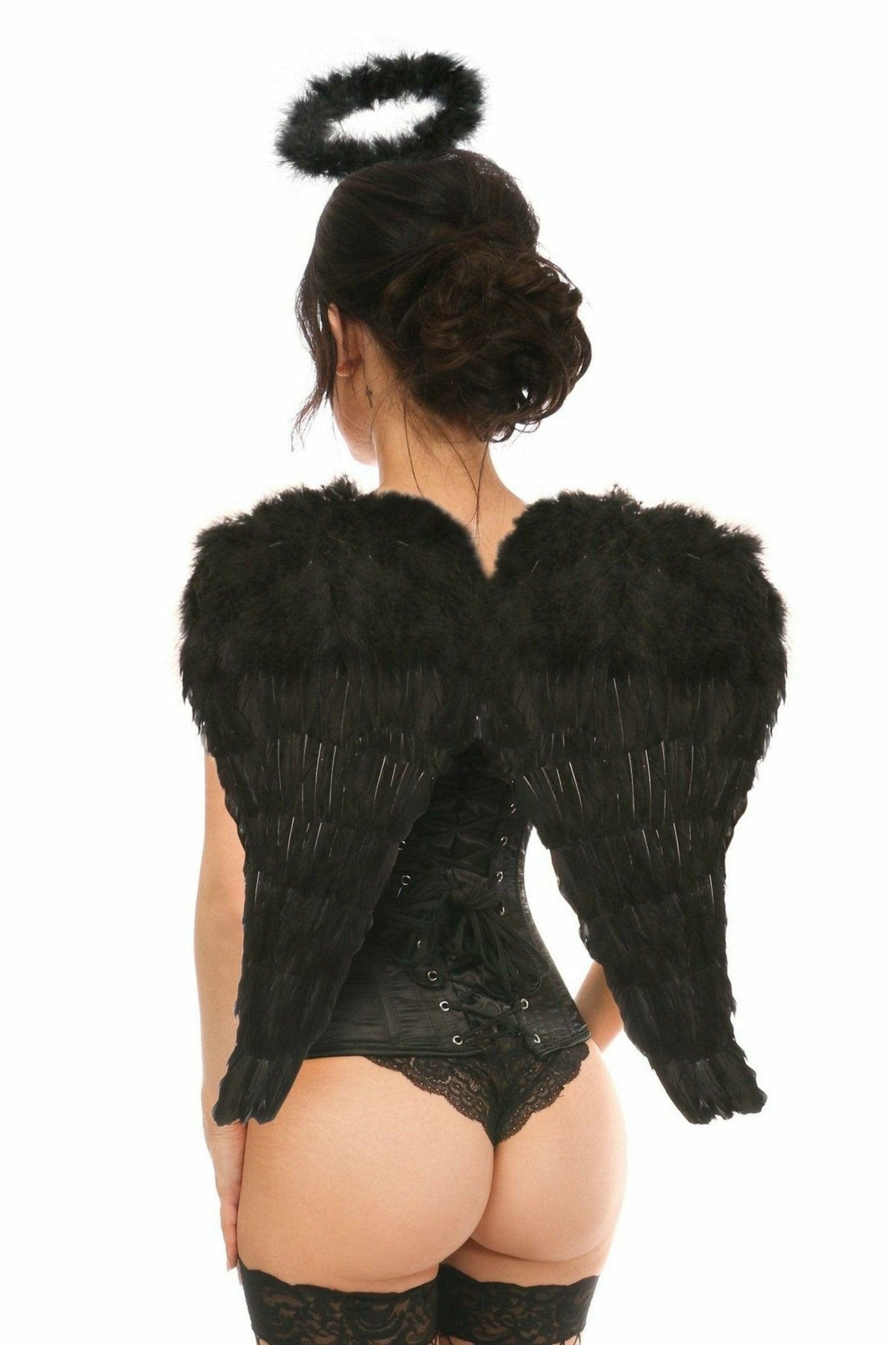 Sexy Deluxe 3 Piece Sexy Midnight Angel Corset Halloween Costume Musotica.com