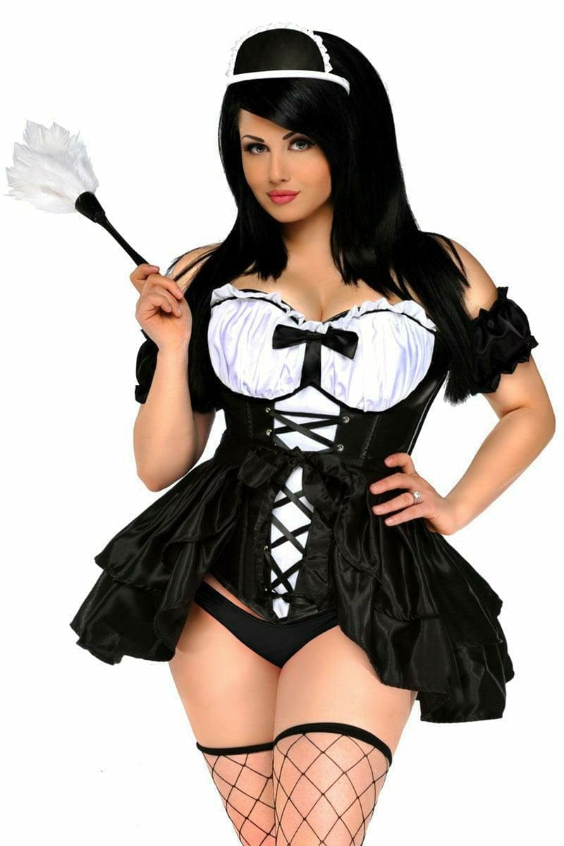 Sexy Deluxe 4 Piece French Maid Halloween Costume Musotica.com