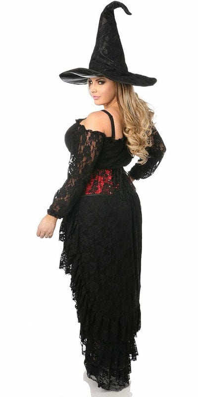 Sexy Deluxe 4 Piece Lace Witch Corset Halloween Costume Musotica.com