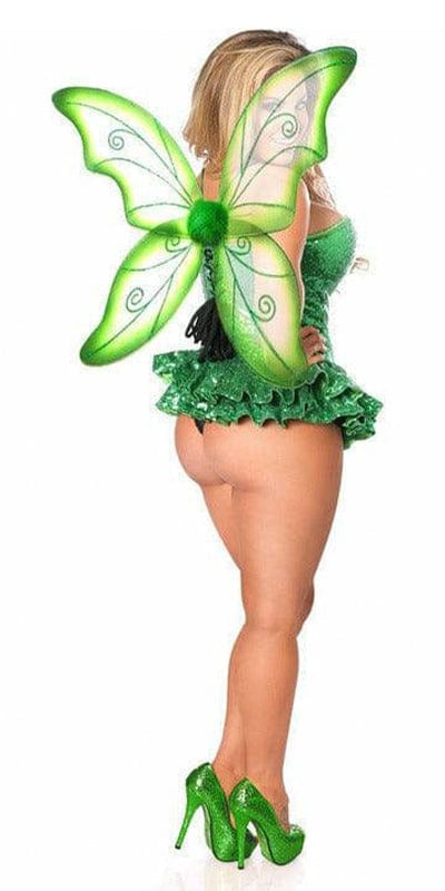 Sexy Deluxe Sequin Green Fairy Corset Dress Halloween Costume Musotica.com