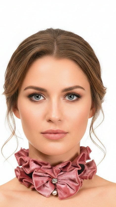 Sexy Dusty Rose Velvet Costume Choker