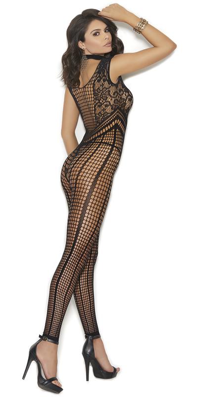 Sexy Excite Black Fishnet Open Crotch Bodystocking Musotica.com