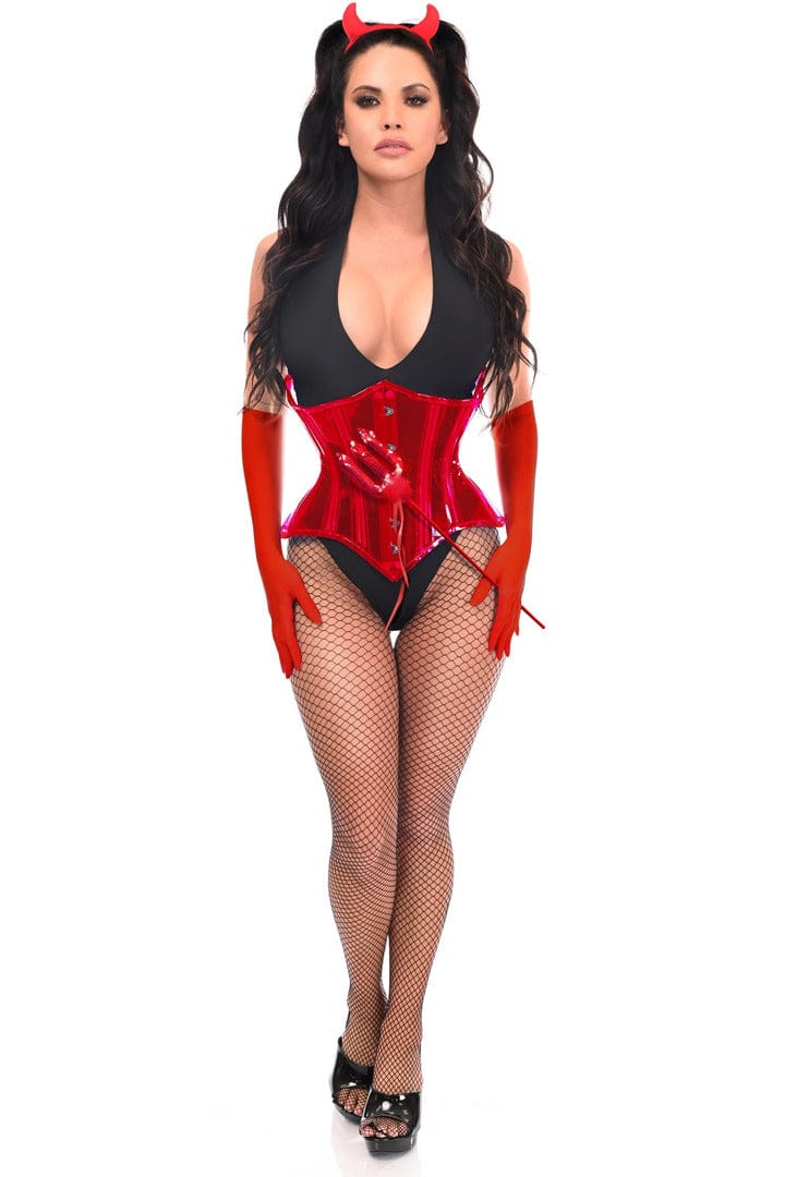 Sexy Four Piece Red Festival Devil Corset Costume Musotica.com