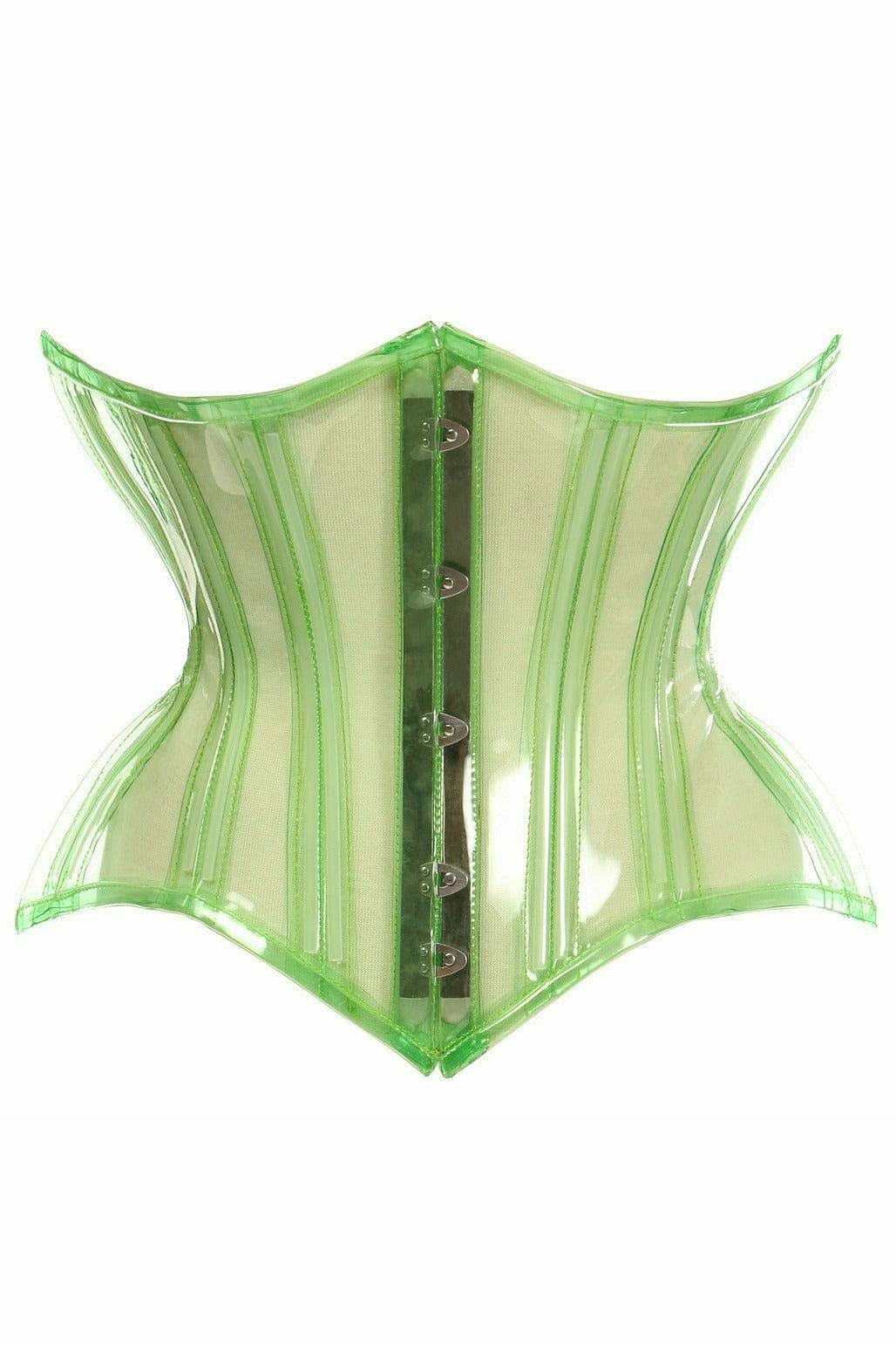 Sexy Green Clear Curvy Underbust Waist Cincher Corset Musotica.com