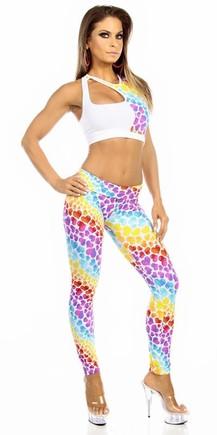 Sexy High Waist Cuff Roll Down Stretch Work Out Athletic Leggings - Hearts Musotica.com