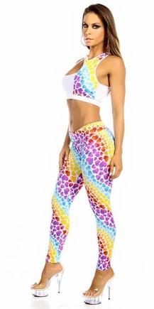 Sexy High Waist Cuff Roll Down Stretch Work Out Athletic Leggings - Hearts Musotica.com