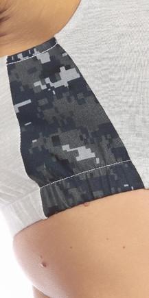 Sexy Military Force Supportive Blueberry Digital Camouflage Sports Bra Top - Grey/Blue Musotica.com