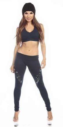 Sexy Military Force Supportive Blueberry Digital Camouflage Sports Bra Top - Navy Blue/Blue Musotica.com