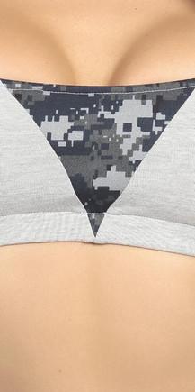 Sexy Multi String Cross Cross Back Tactical Blueberry Pixilated Camo Work Out Top - Grey/Blue Musotica.com