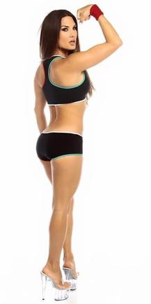 Sexy Neon Trim Low Rise Fourth Dimension Athletic Stretch Comfort Shorts in Multi Color Trim Musotica.com