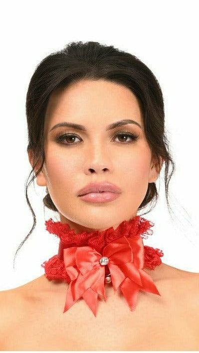 Sexy Red Lace Costume Choker