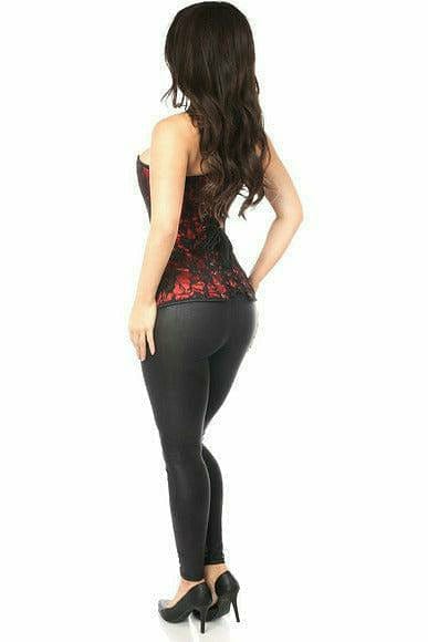 Sexy Red Lace Front Zipper Corset Musotica.com
