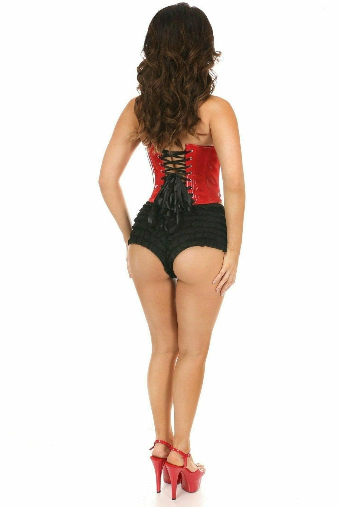 Sexy Red Patent Vinyl PVC Underwire Bustier Musotica.com