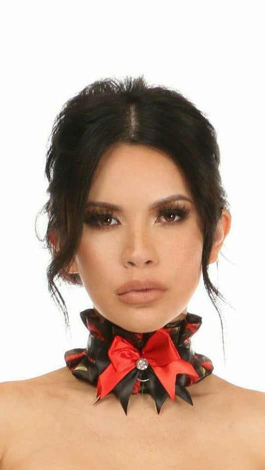Sexy Red Roses Satin Costume Choker